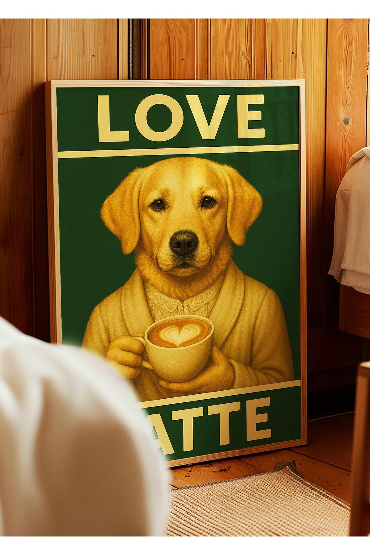 ARTHOUSECOLLECTIVE LOVE LATTE Poster – Latte Art Temalı Mizahi Duvar Dekorasyonu - Çerçevesiz Poster