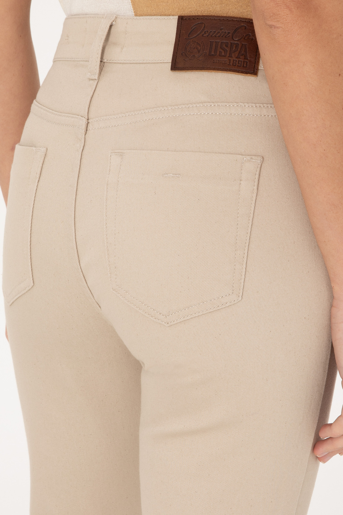 U.S. Polo Assn. Kadın Taş Skinny Flare Fit Jean Pantolon 50305574-VR049 görsel 7