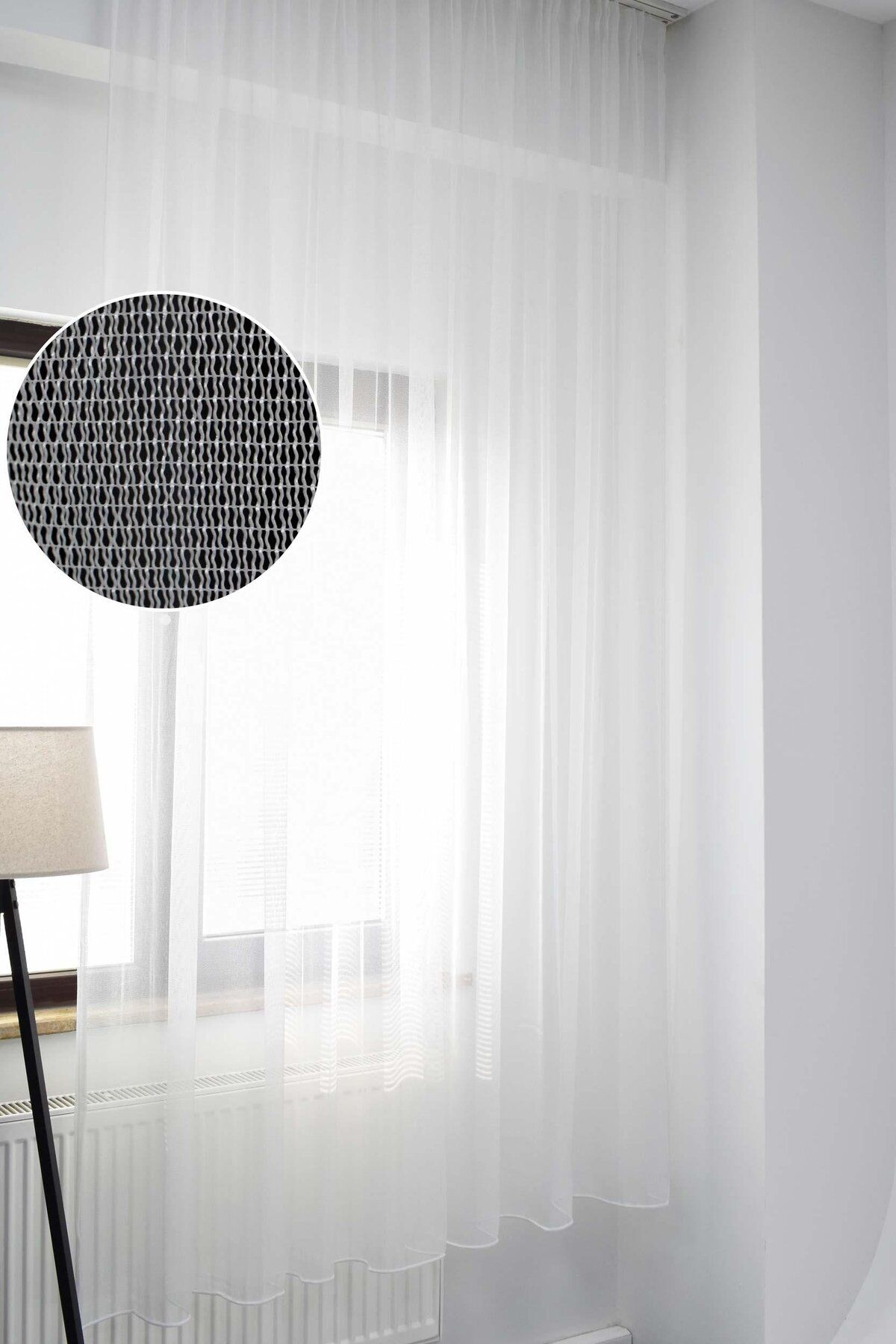 birizmoda Adler Desenli Ekstrafor Büzgülü Pilesiz Tül Perde - Fikse