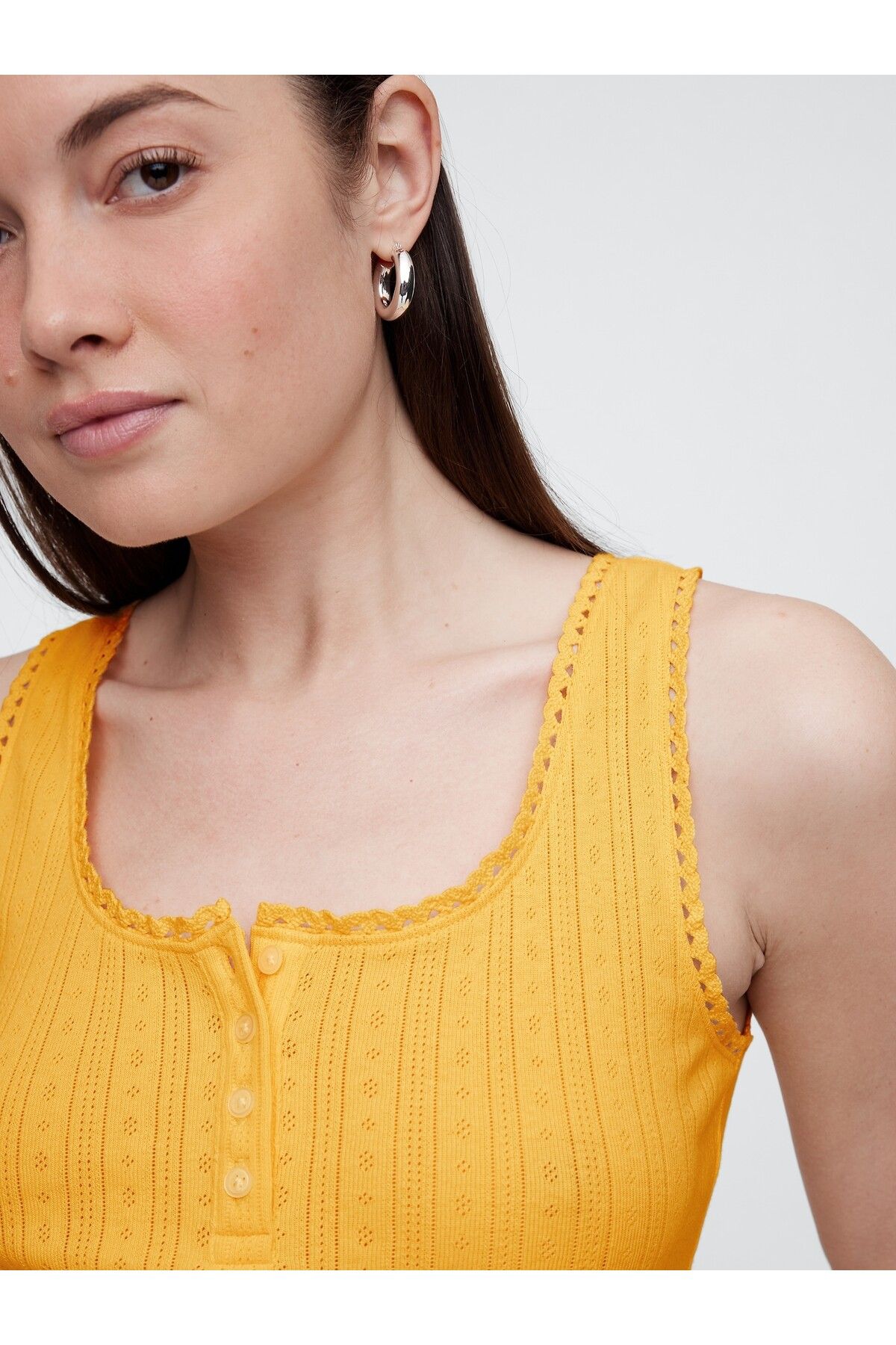 Kadın Sarı Eyelet Atlet - 3
