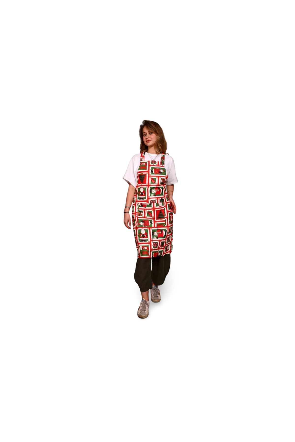 clone art studio – Santa Grid Festive Apron Mutfak Önlüğü