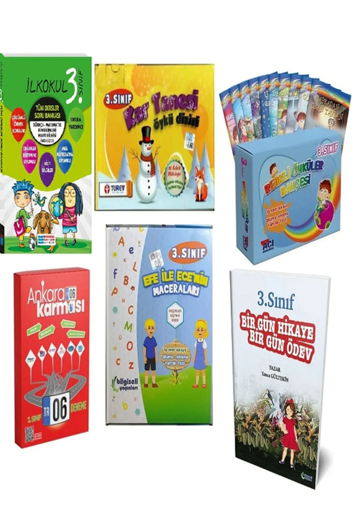 Efsane Yayınları 3.Sınıf Tüm Dersler Soru Bankası + 30 Adet Hikaye + Deneme + Test Kitapcıkları / Toplam 41 KİTAP SET