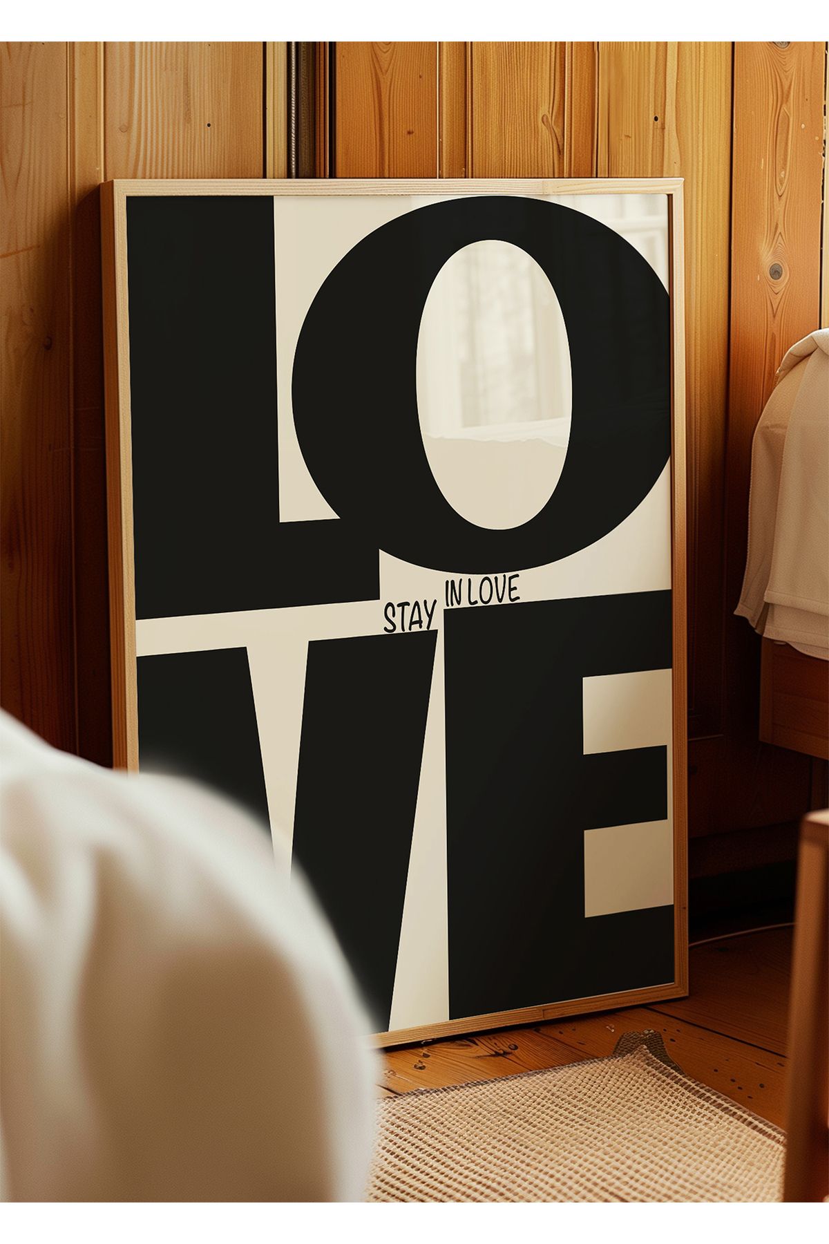 ARTHOUSECOLLECTIVE STAY IN LOVE Tipografi Poster – Siyah Modern Aşk Temalı Poster - Tablo Ölçülerinde Çerçevesiz Poster