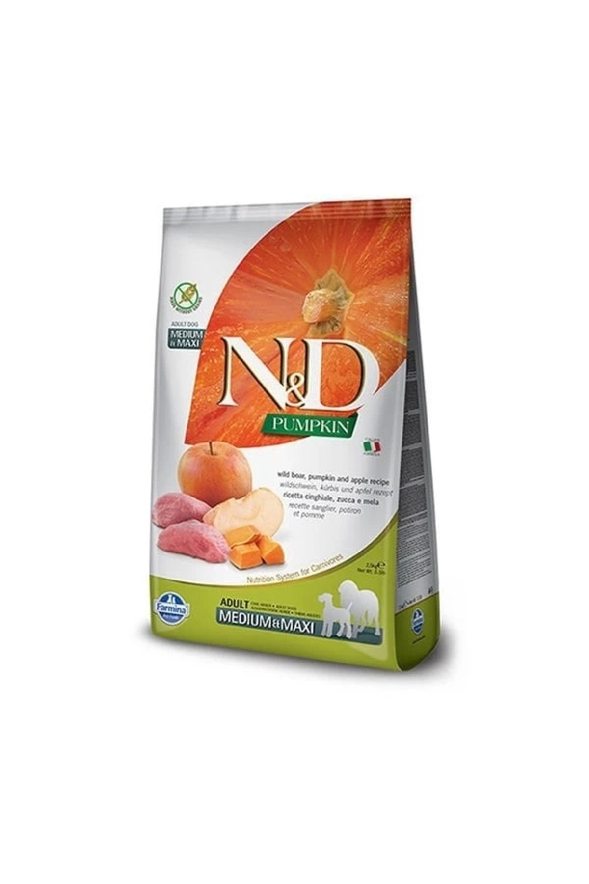 ShopNova N&D Pumpkin Balkabaklı Domuzlu Orta ve Büyük Irk Yetişkin Köpek Maması 2.5 Kg