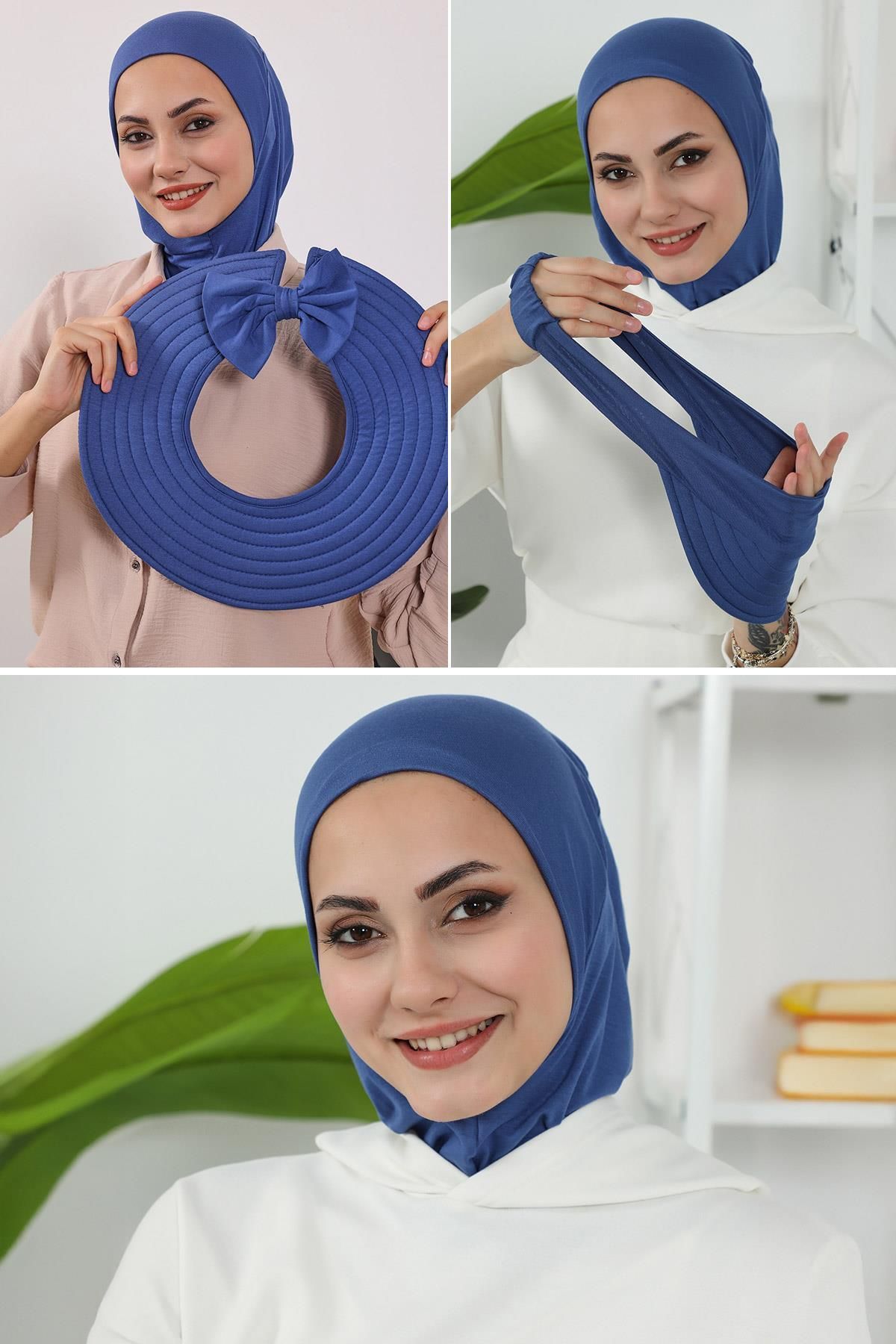Aisha's Design 3'lü Tak-Çık Bone,Siperlik ve Şapka Seti Tesettür,ST-1P