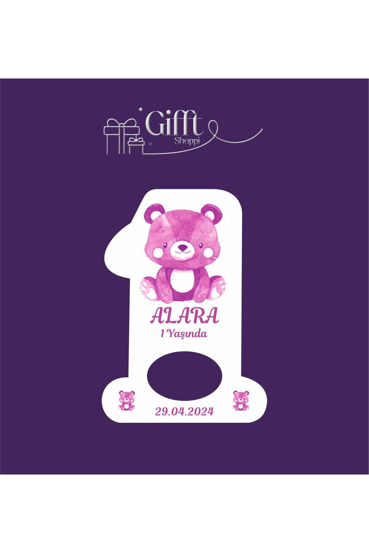 giftshoppi 10 Adet Açacak Magnet Hediyelik Ayıcık Kız Bebek 1 Yaş Doğum Günü Yenidoğan Magnet