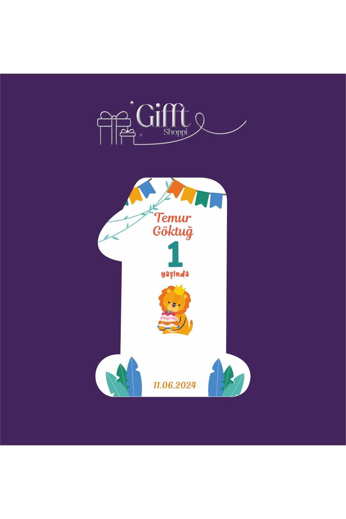 giftshoppi 10 Adet Açacak Magnet Hediyelik Aslan 1 Yaş Doğum Günü Yenidoğan Magnet