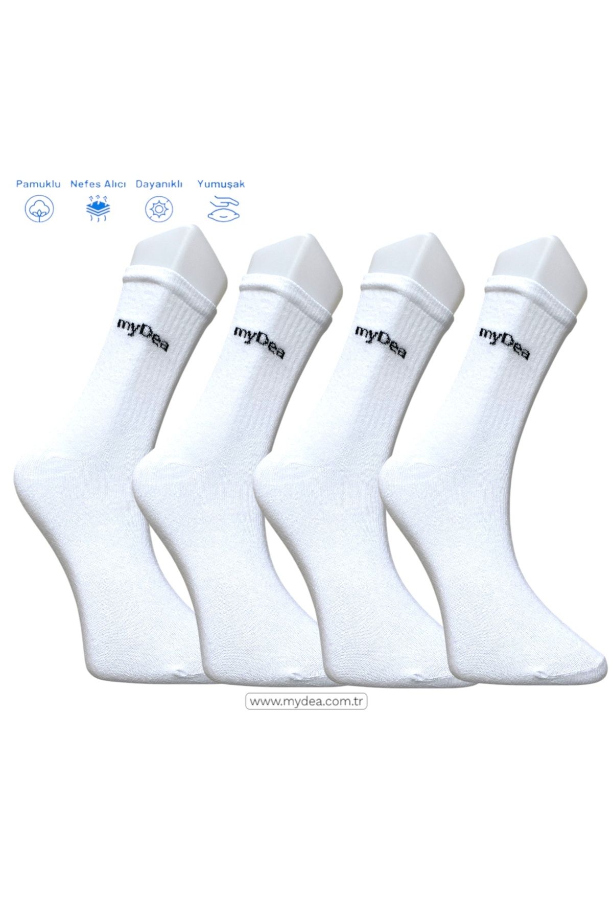 myDea 4’lü myDea Beyaz Çorap Günlük Spor Çorap 02119