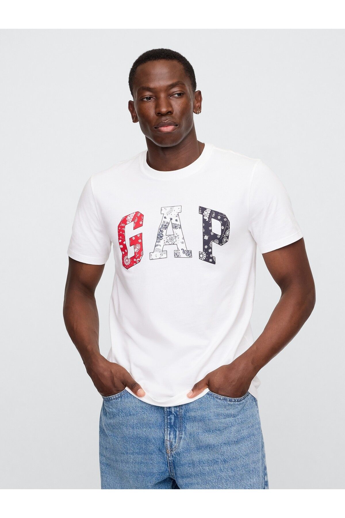 GAP Erkek Beyaz Gap Logo T-Shirt