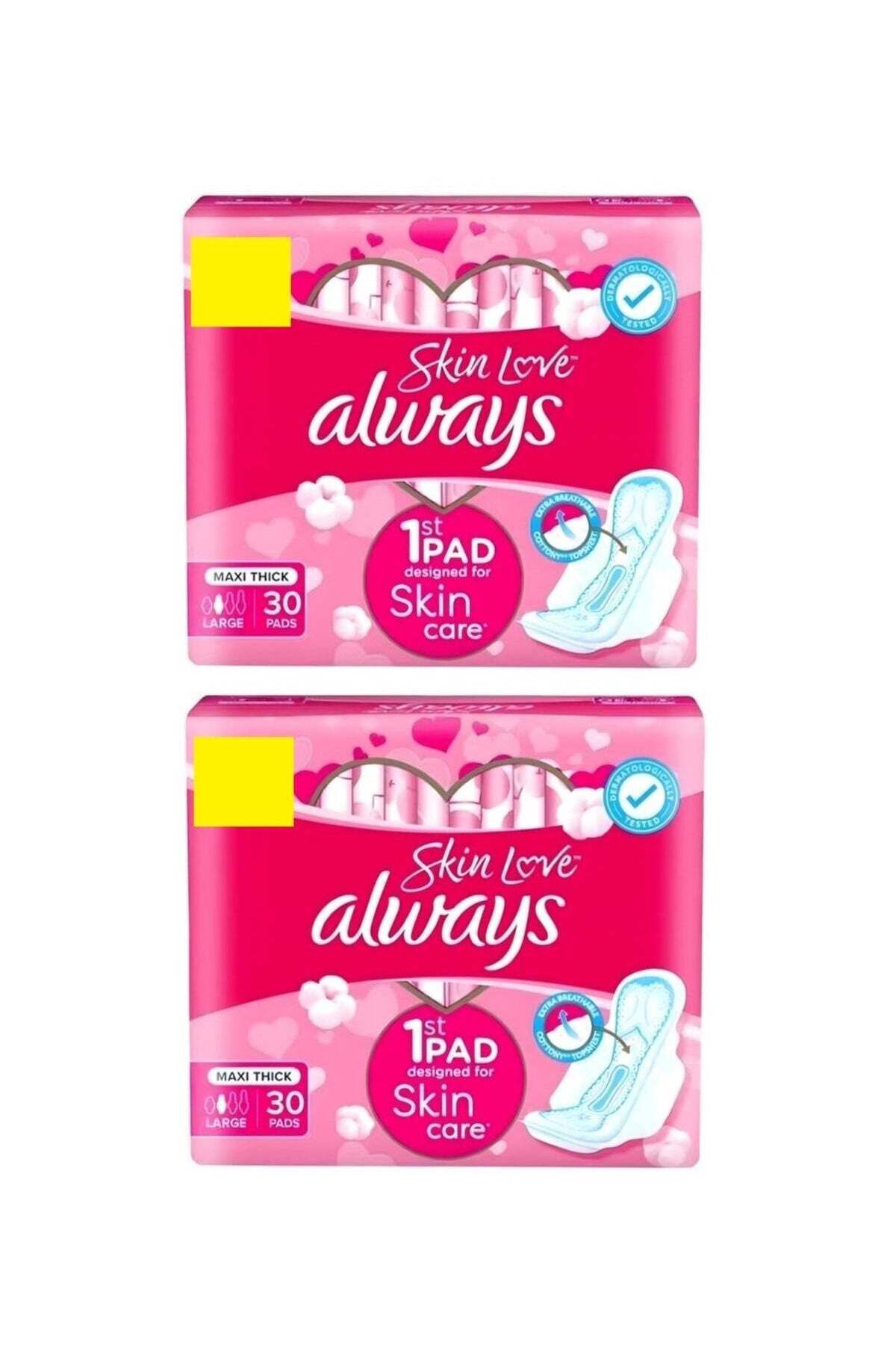 Always-Pack of 2 Breathable Soft Maxi Thick, Large Sanitary Pads With Wings - 2x30 Pads 1