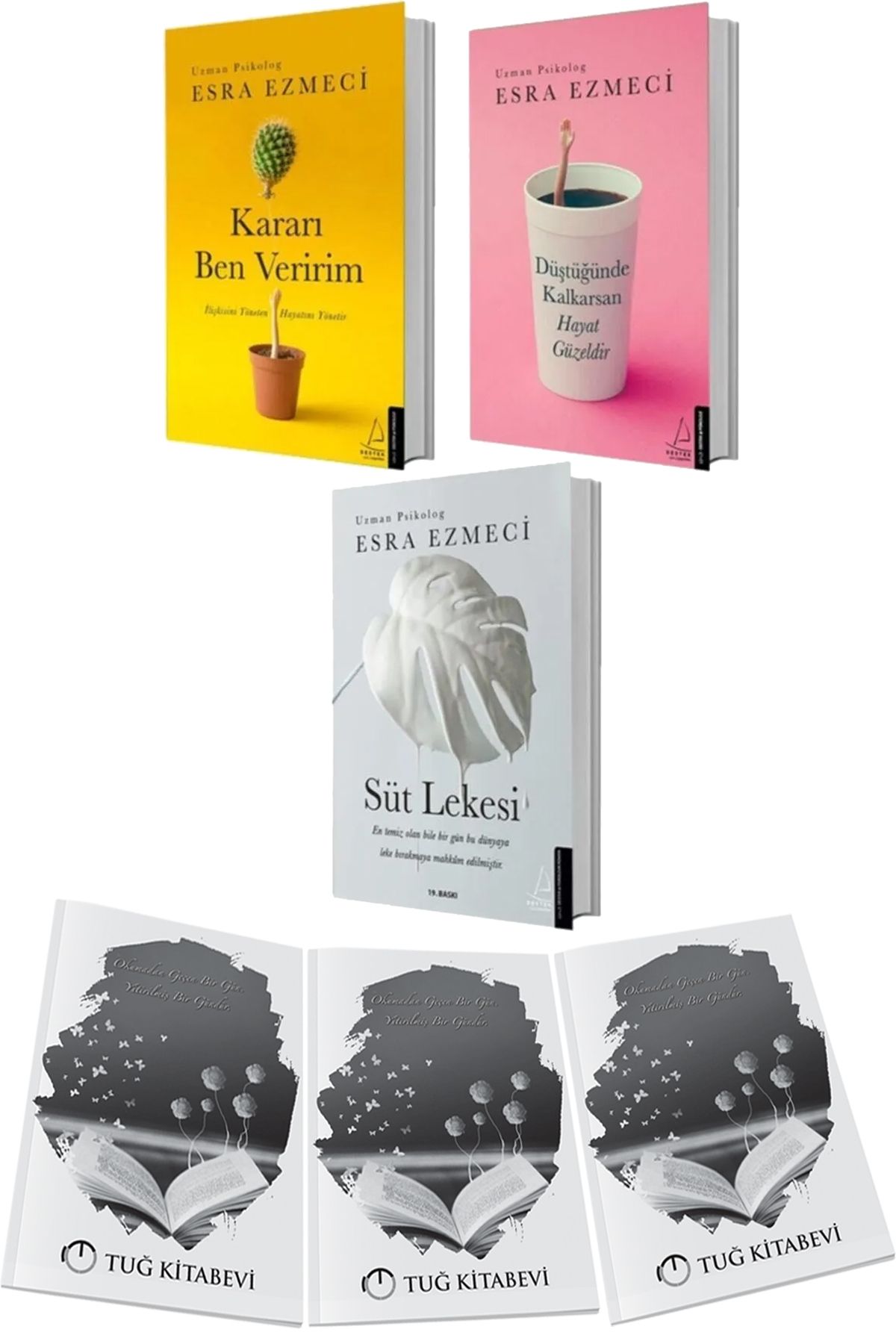 Destek Yayınları Kararı Ben Veririm-Düştüğünde Kalkarsan Hayat Güzeldir-Süt Lekesi 3lü Set Esra Ezmeci + Hediyeli
