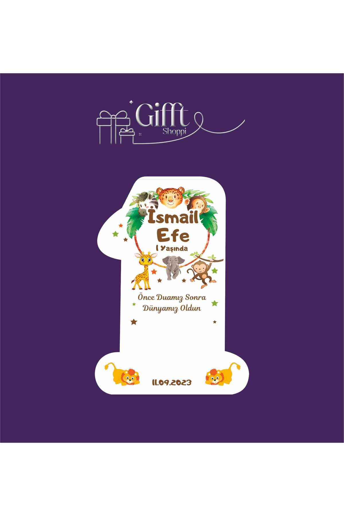 giftshoppi 10 Adet Açacak Magnet Hediyelik Bebek Safari 1 Yaş Doğum Günü Yenidoğan Magnet