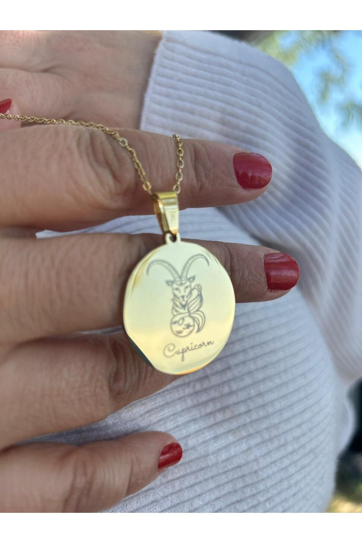 Minerva Astro Shop Gold Çelik Oğlak Burcu Kolyesi – Astrolojik Sembol | Güç & Disiplin