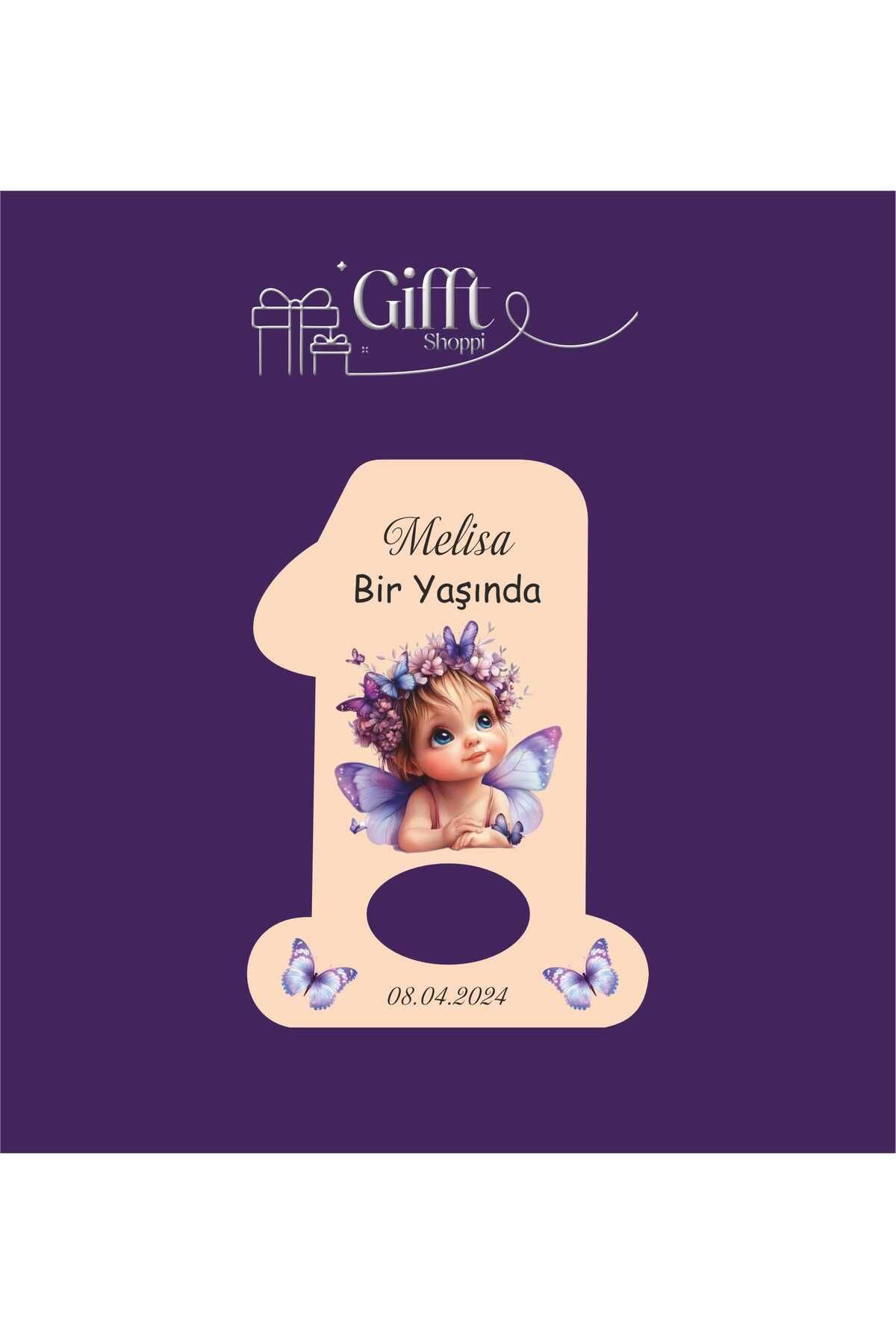 giftshoppi 10 Adet Açacak Magnet Hediyelik Bebek Kelebek Kız 1 Yaş Doğum Günü Yenidoğan Magnet