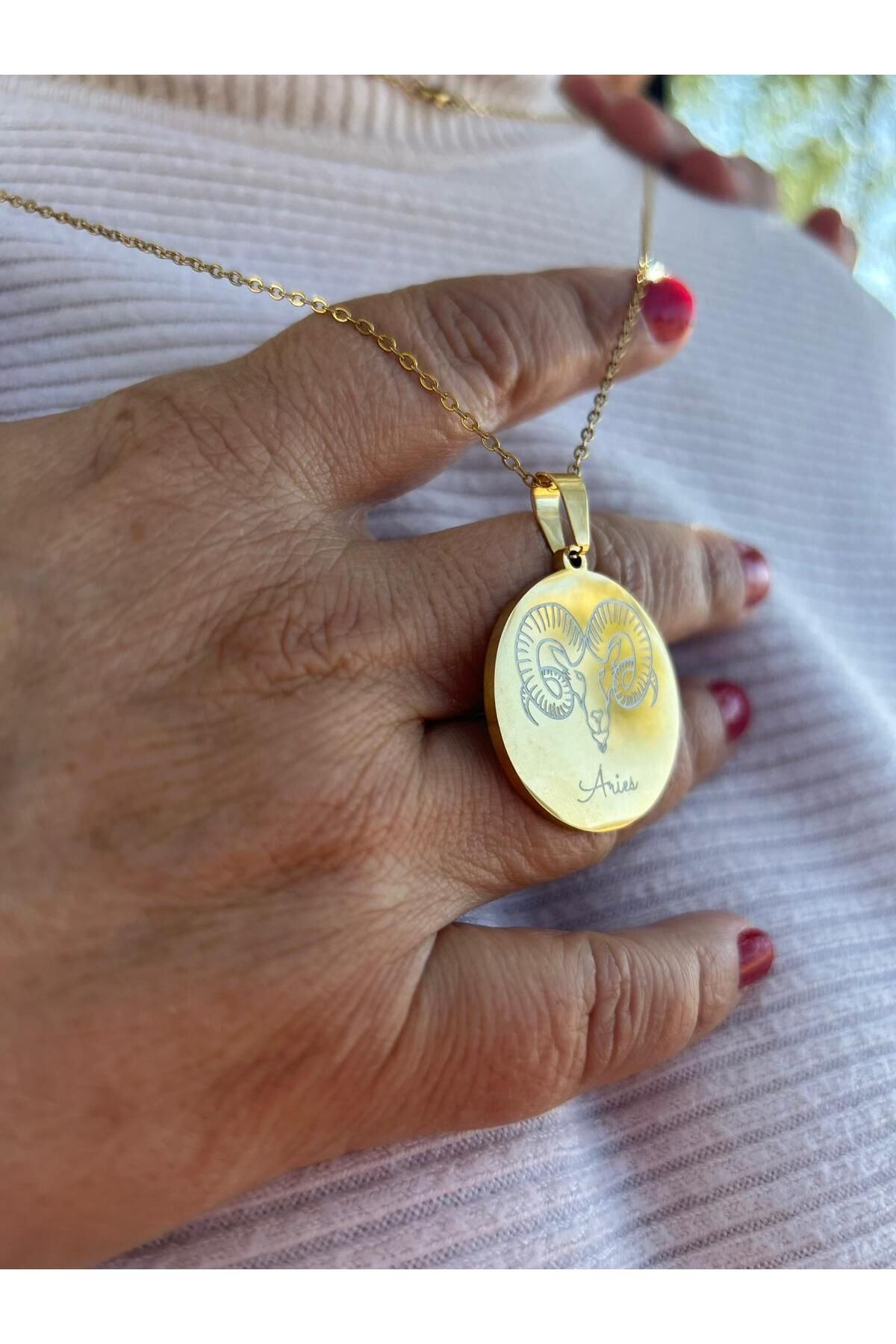 Minerva Astro Shop Gold Çelik Koç Burcu Kolyesi – Astrolojik Sembol | Cesaret & Liderlik