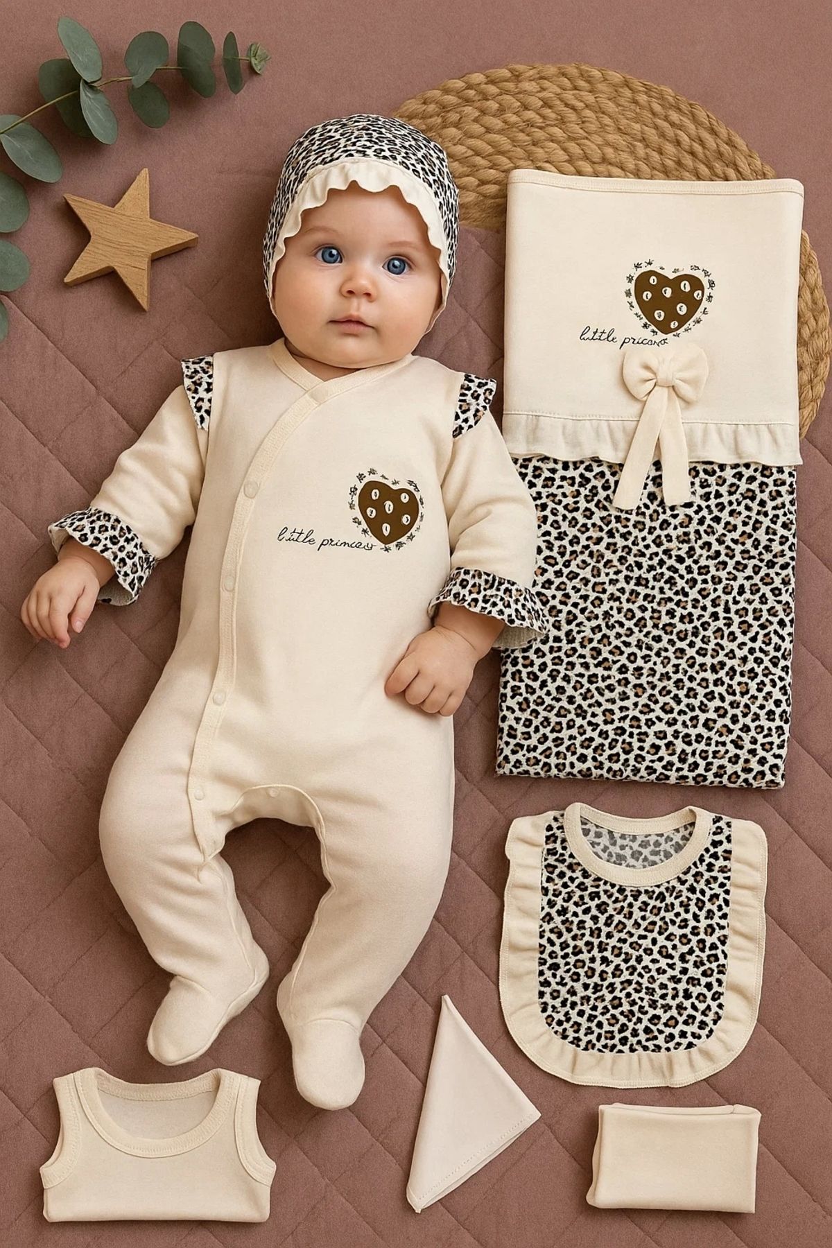 Beruflic Leopar Desenli 8li Set Yeni Doğan