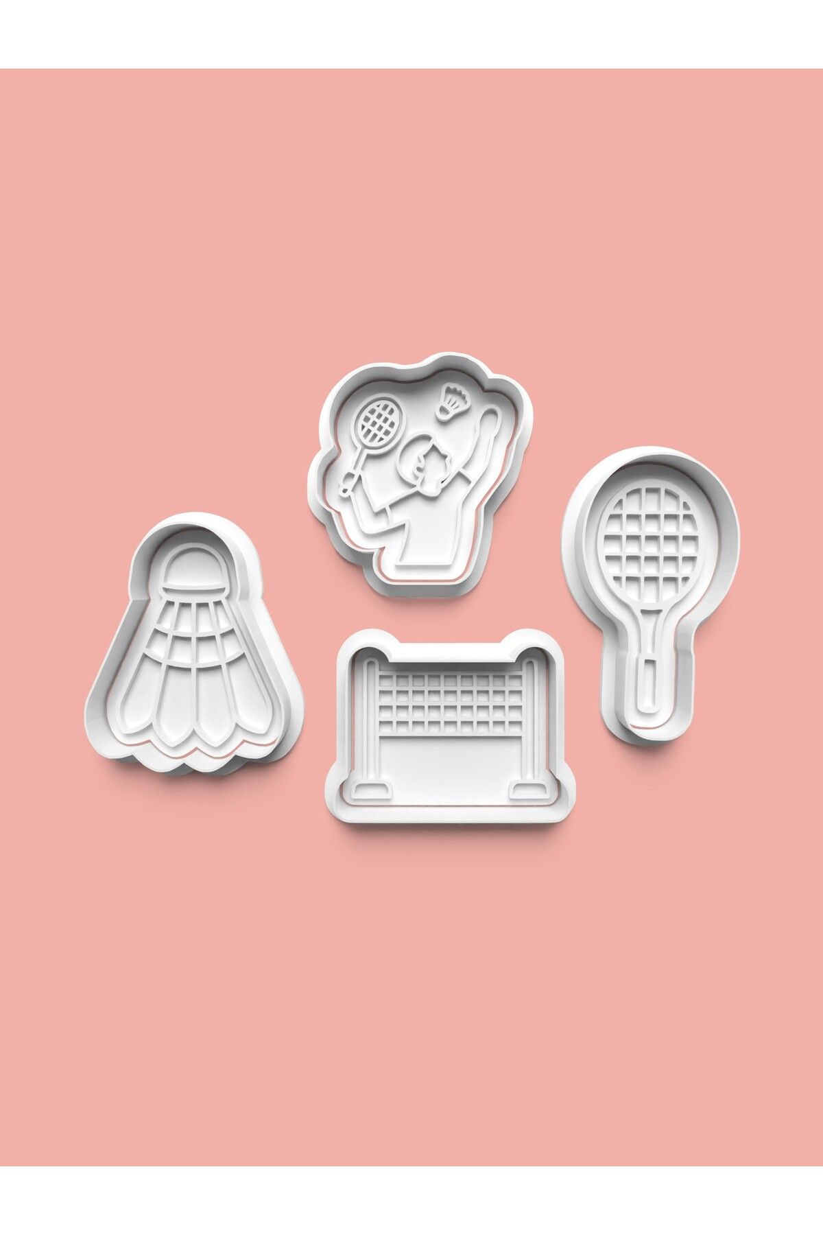 AKTASTORE Badminton Kurabiye Kalıbı 4'lü set