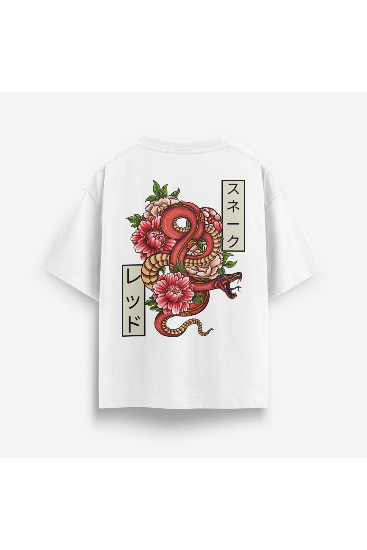 Street301 Unisex Beyaz Posion Baskılı Oversize T-Shirt