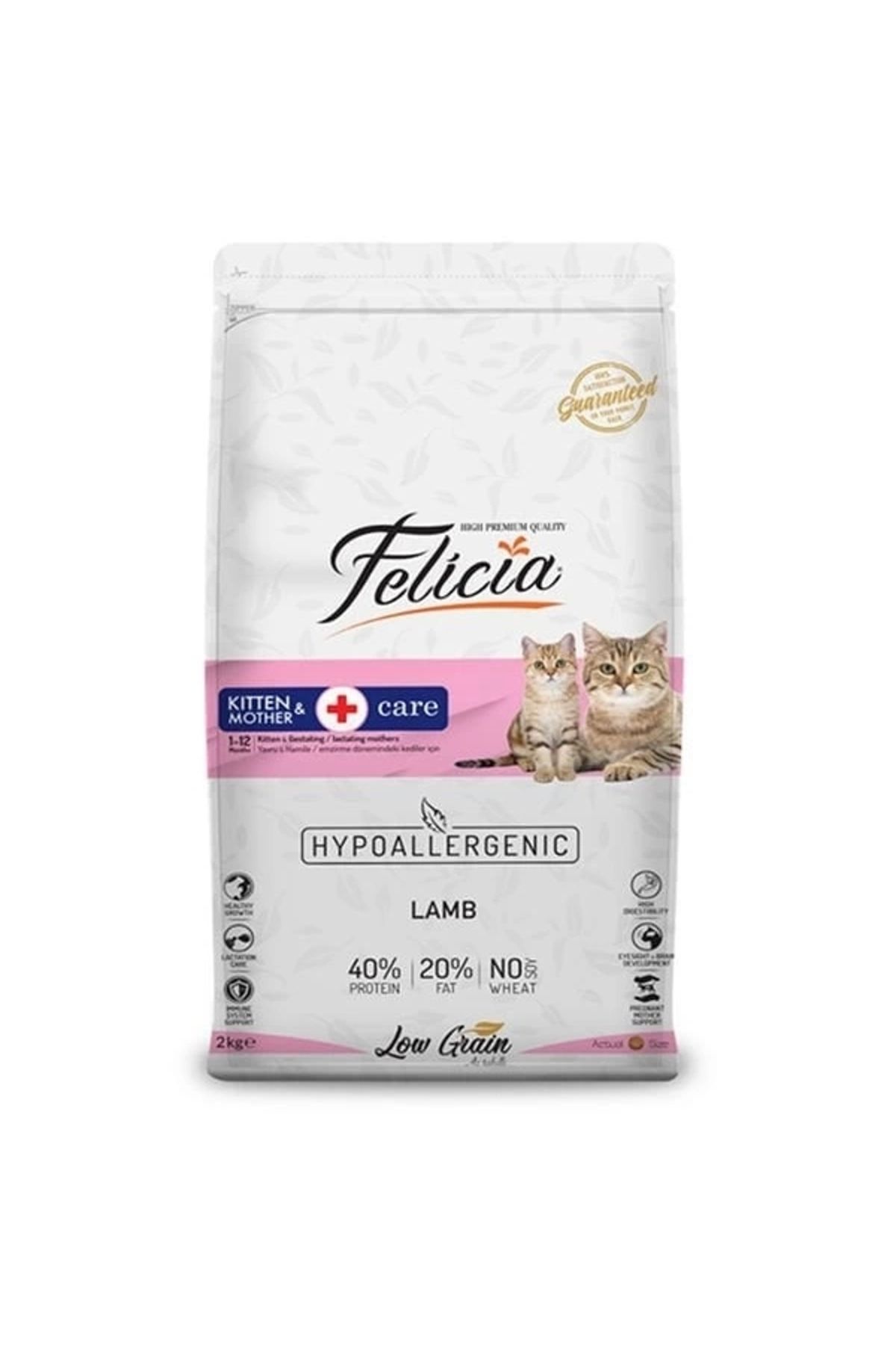 ShopNova Felicia Düşük Tahıllı Hipoalerjenik Kuzu Etli Anne ve Yavru Kedi Maması 2 Kg