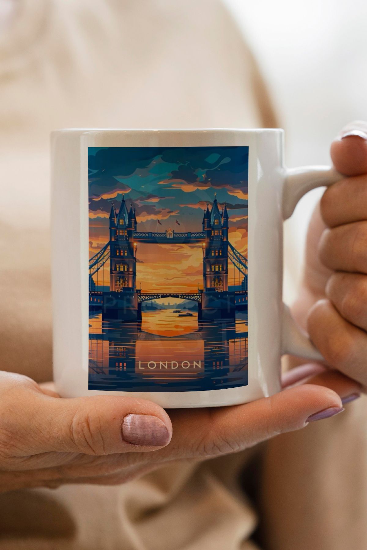 South Steel Londra Baskılı Kupa Bardak