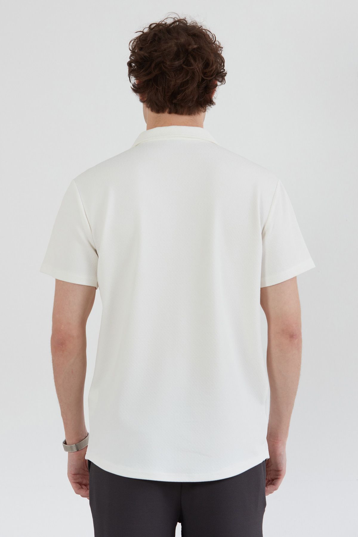 Fulla Moda-Basic Crepe Fabric Buttoned Shirt 4