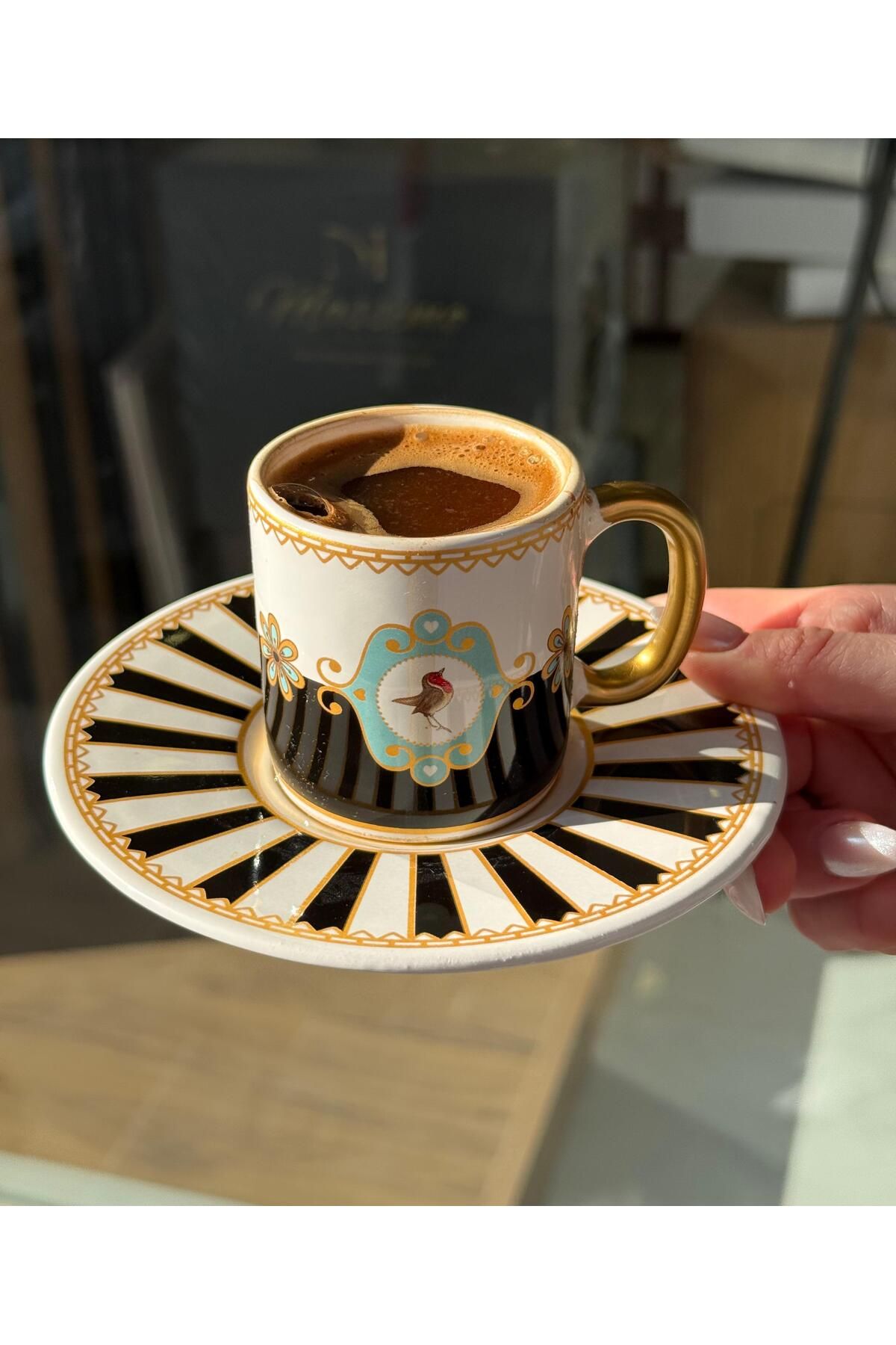 Onedekor 6'lı Black Bird Soho Kahve Fincanı