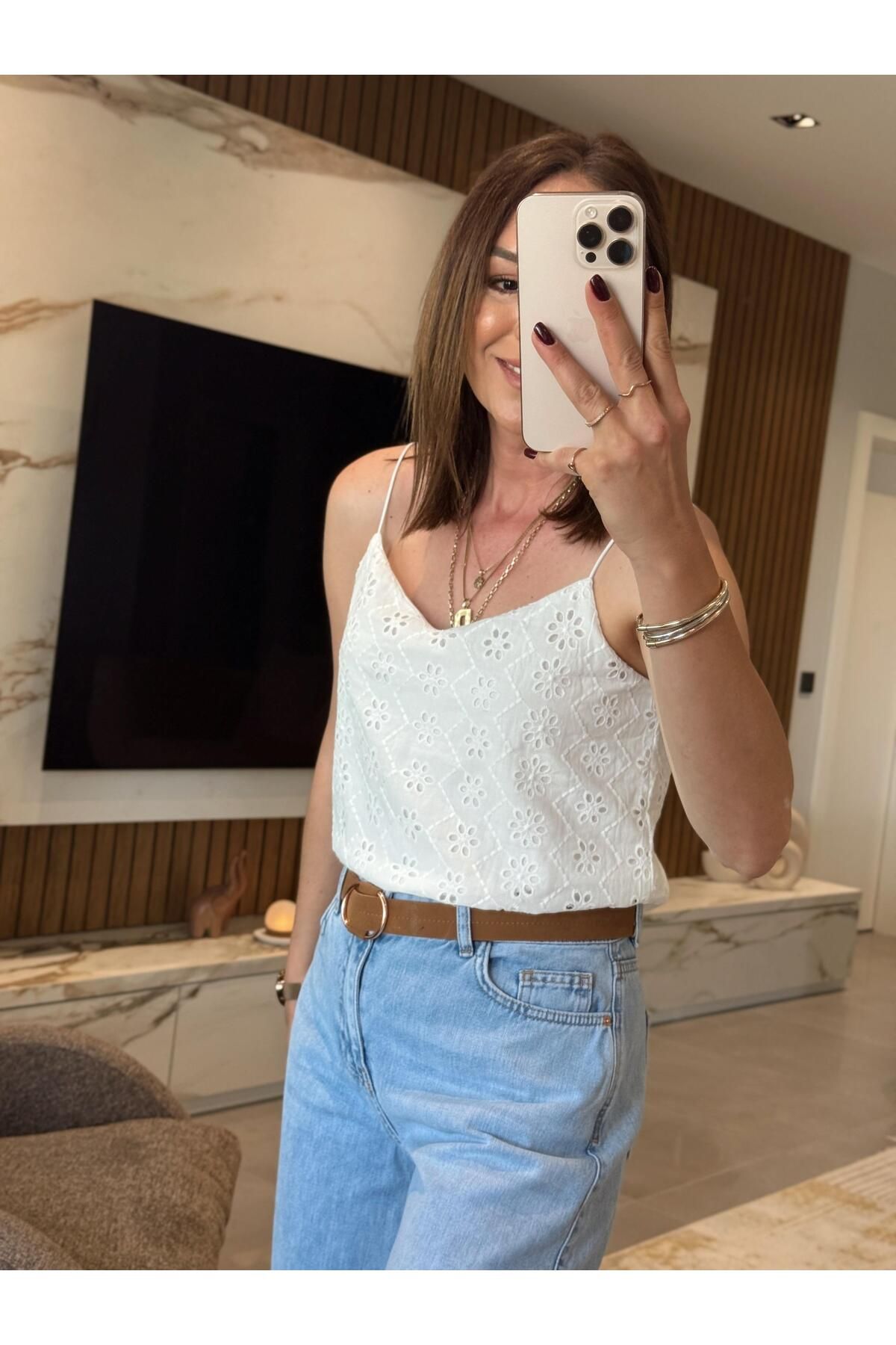 X-Young Lastik Askılı Fisto Bluz EKRU