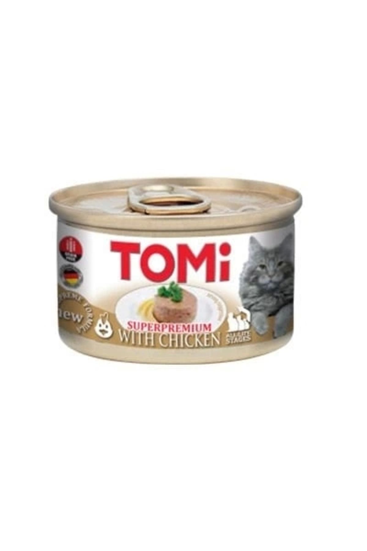 ShopNova Tomi Kıyılmış Tavuklu Tahılsız Yetişkin Konserve Kedi Maması 85 Gr
