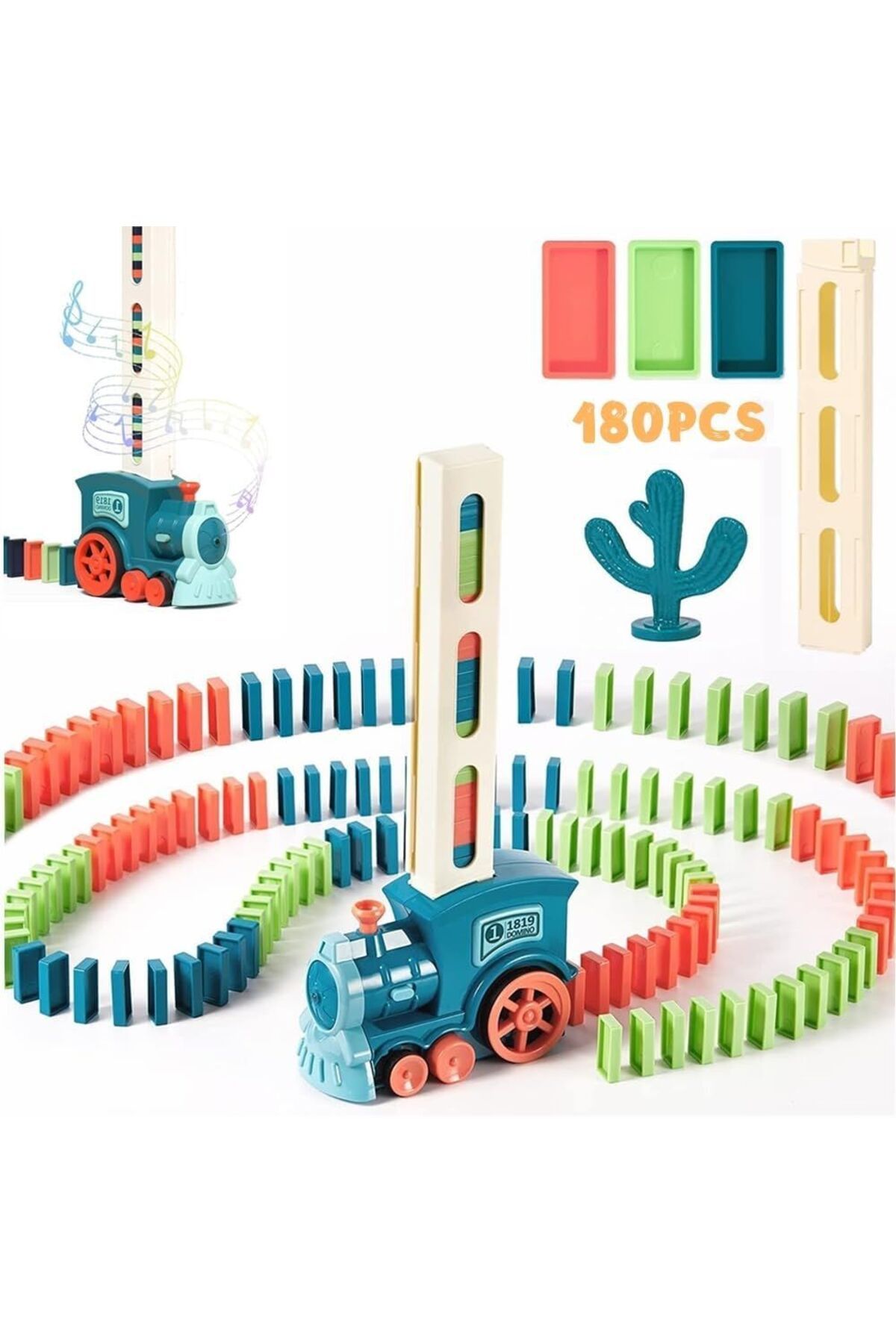 Beauenty 180 Parça Çocuk Domino Tren Blok Seti
