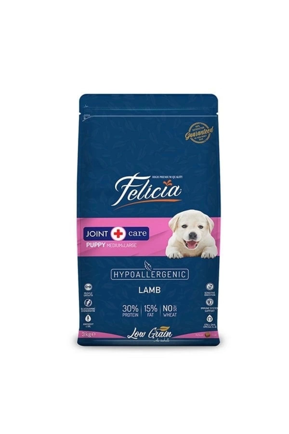 ShopNova Felicia Düşük Tahıllı Hipoalerjenik Kuzu Etli Orta ve Büyük Irk Yavru Köpek Maması 3 Kg