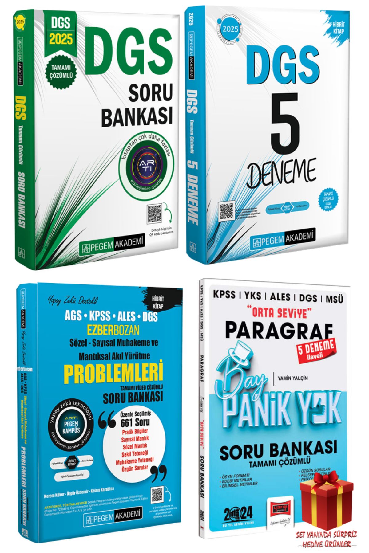 Pegem Akademi Yayıncılık 2025 Pegem DGS Soru Bankası+DGS Deneme+Problemler Soru Bankası+Paragraf Soru Bankası