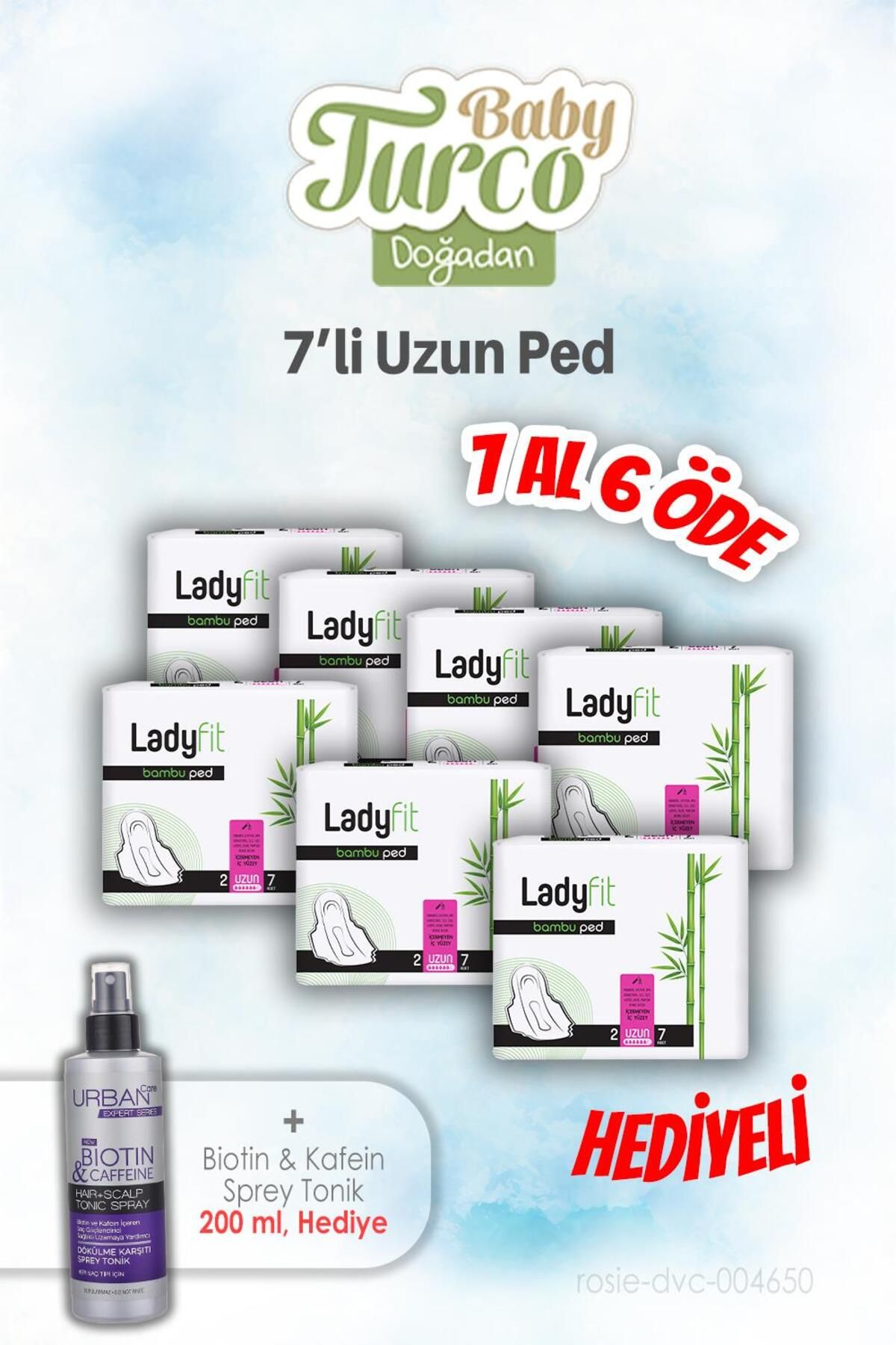 Baby Turco Ladyfit 7'li Uzun Ped 7 AL 6 ÖDE ve 200 ML Tonik Hediye