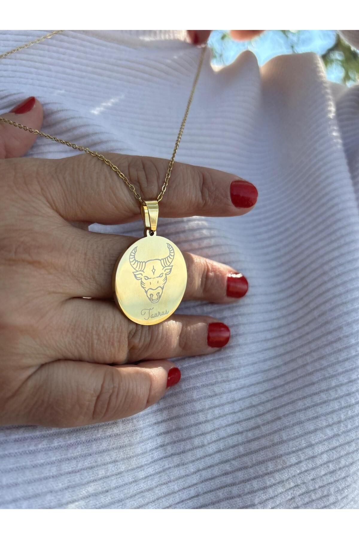 Minerva Astro Shop Gold Çelik Boğa Burcu Kolyesi – Astrolojik Sembol | Sadakat & Güç