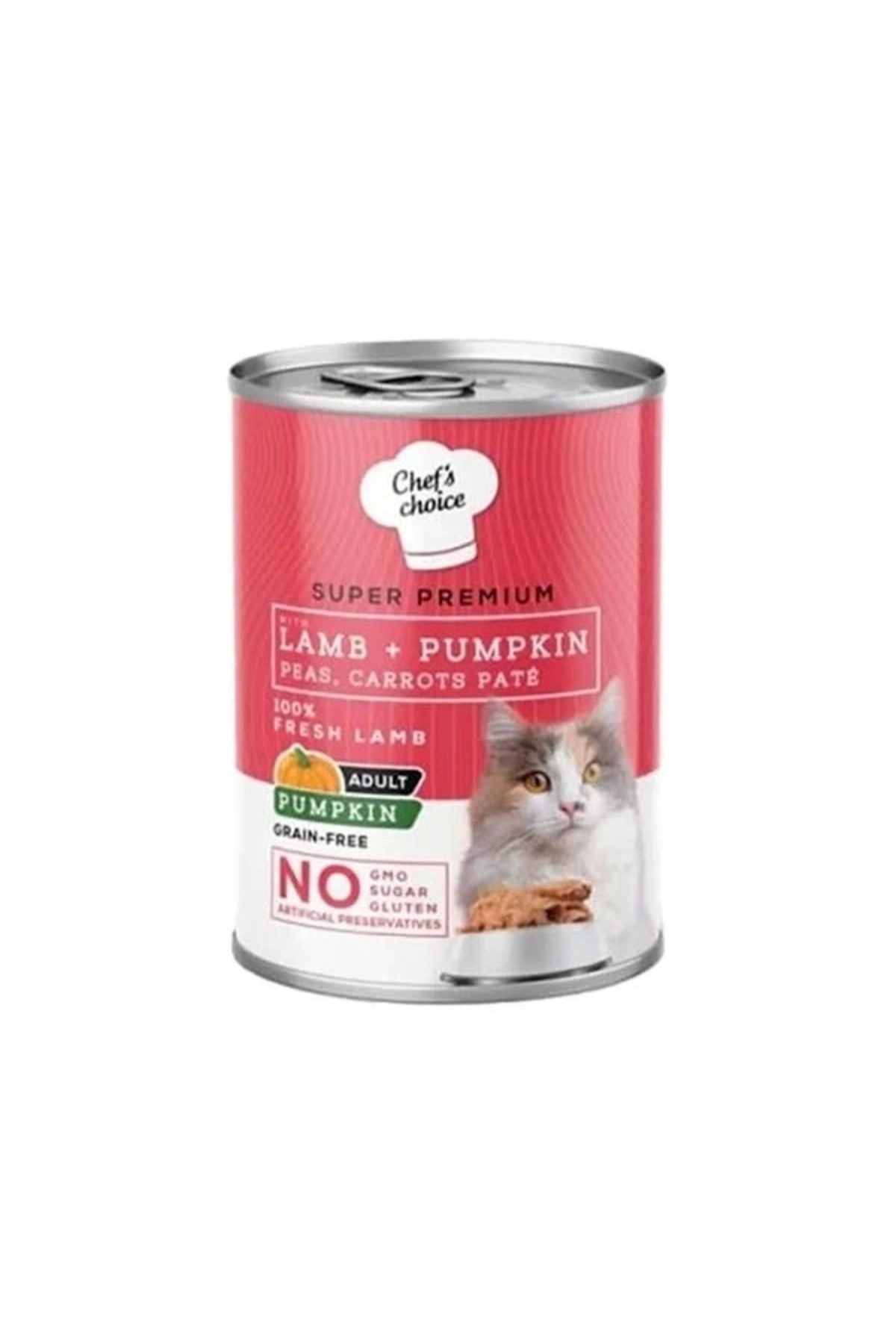 ShopNova Chefs Choice Kuzu Etli ve Balkabaklı Tahılsız Ezme Yetişkin Konserve Kedi Maması 400 Gr