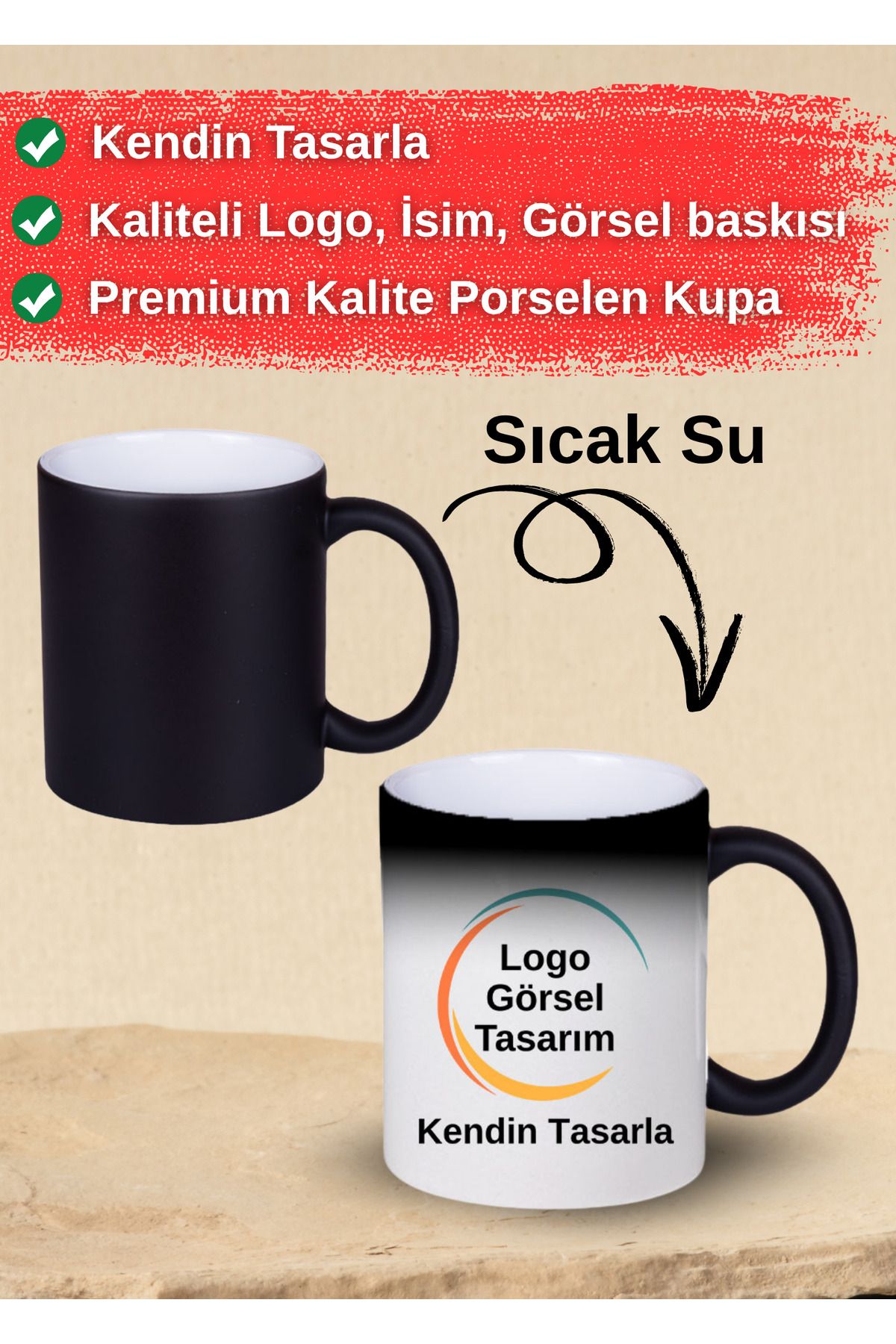 DEKOR HANEM Kendin Tasarla Sihirli Kupa Bardak