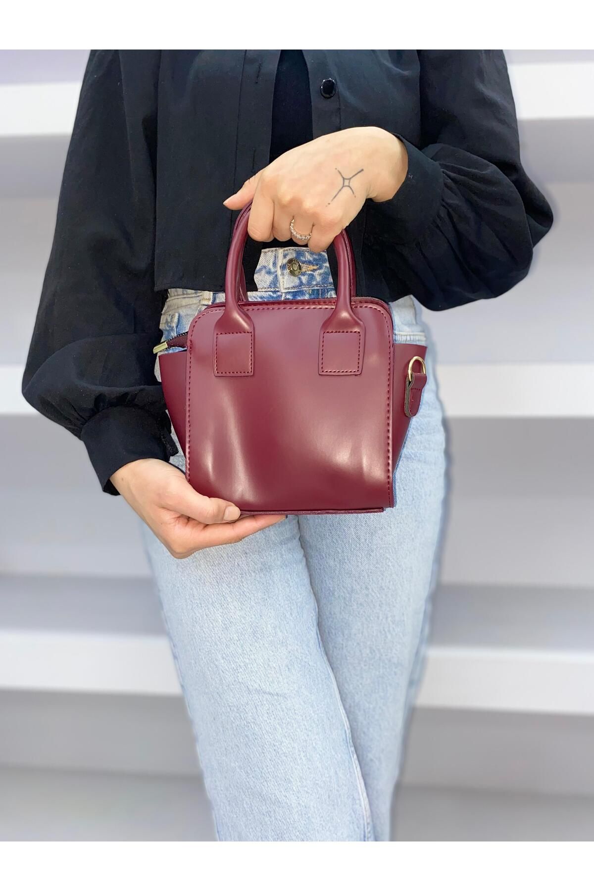 erta Kadın Bordo Uzun Askılı Mini Çanta