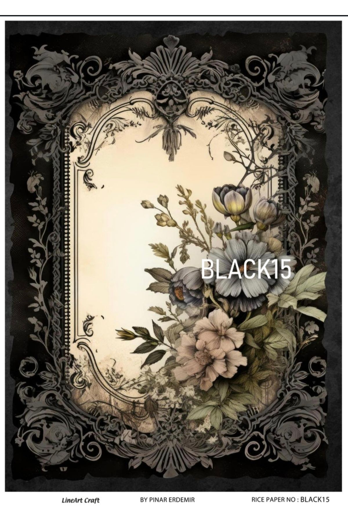 LİNEART PİRİNÇ DEKOPAJ BLACK 15
