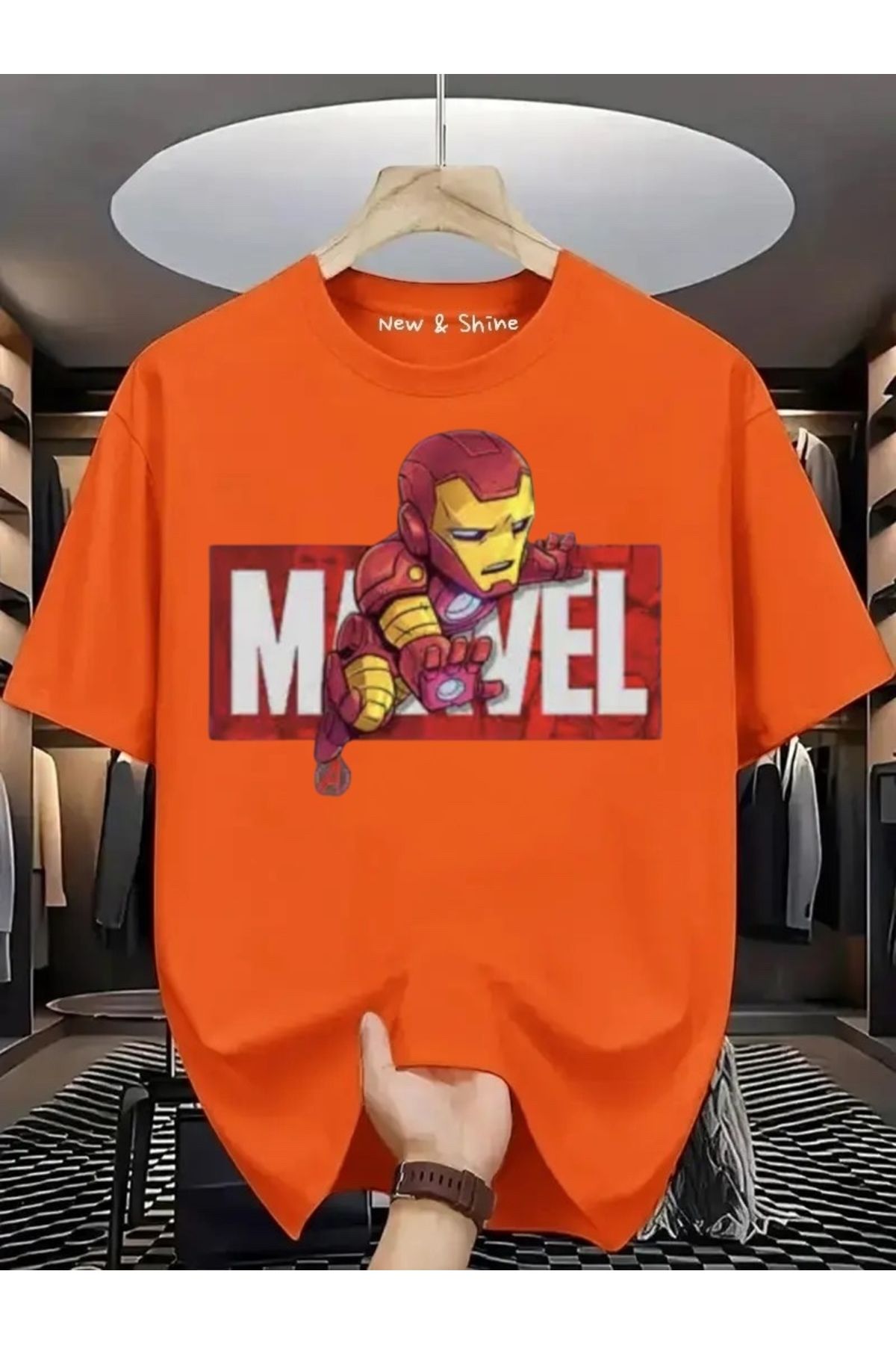 New Shine Süper Kahraman Venom Baskılı Oversize T-Shirt