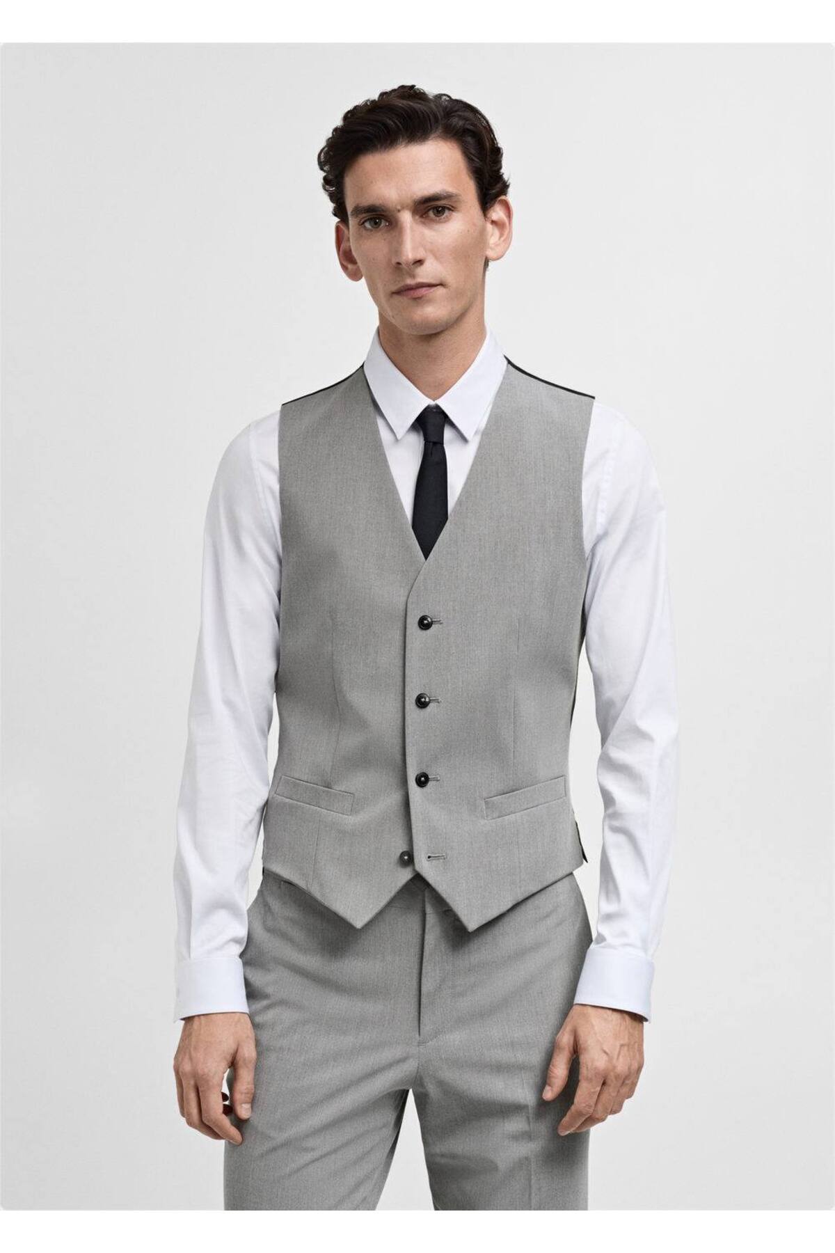 Paris super slim fit kumaş yelek