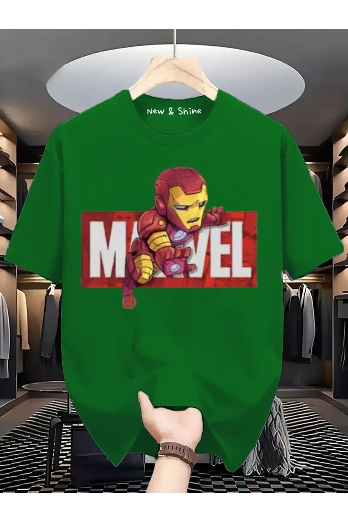 New Shine Süper Kahraman Venom Baskılı Oversize T-Shirt