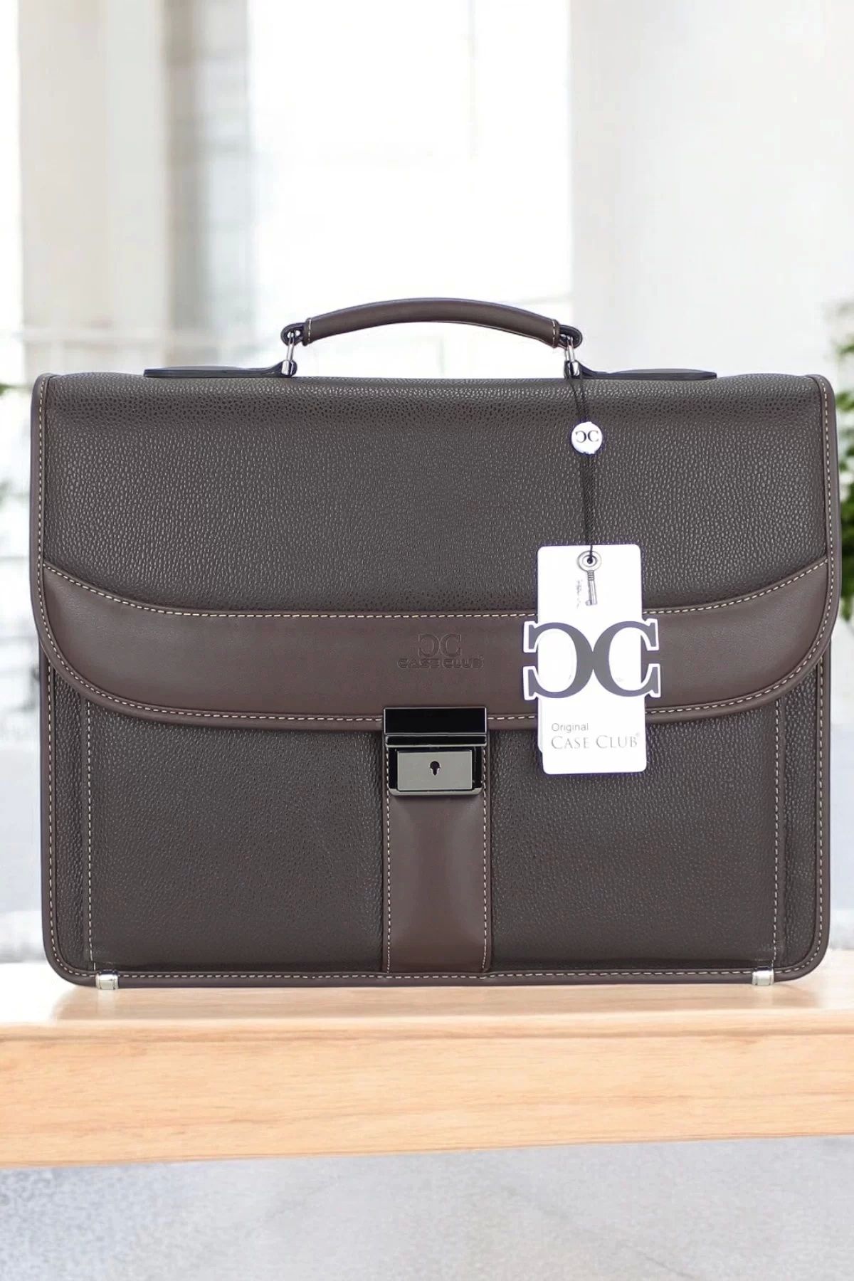 KÖMEN Kahverengi Klasik Evrak Model Erkek 15.6 inç Laptop Çantası