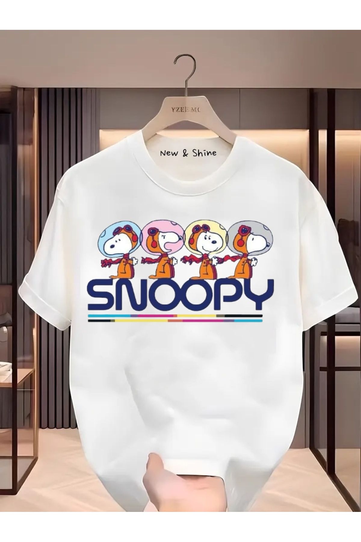 New Shine Snoopy Baskılı Oversize T-Shirt