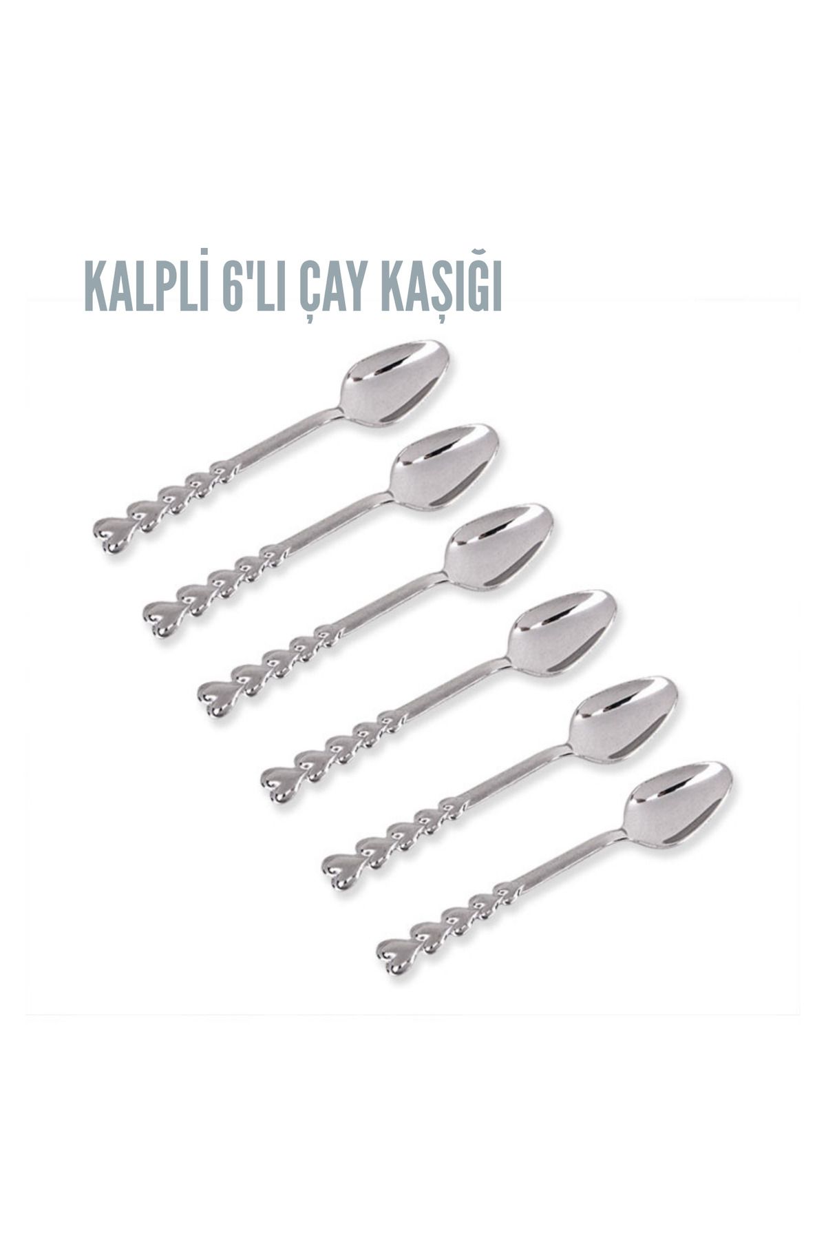 Gülefli Kızı Gülen Emojili Kalpli Çay Kaşığı (6'lı)