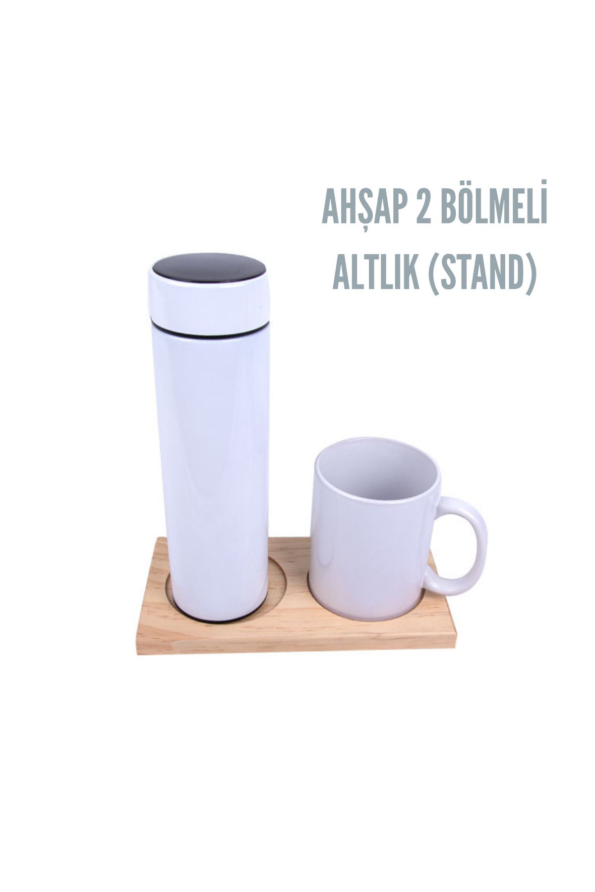 Gülefli Kızı Ahşap 2 Bölmeli Altlık Stand