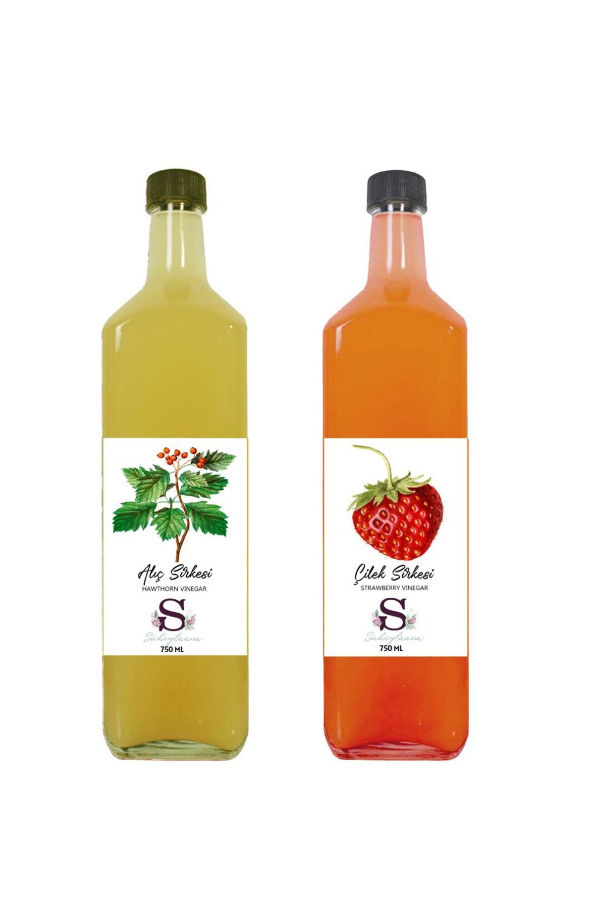 Süheylaana Doğal Alıç Sirkesi 750 Ml - Doğal Çilek Sirkesi 750 Ml