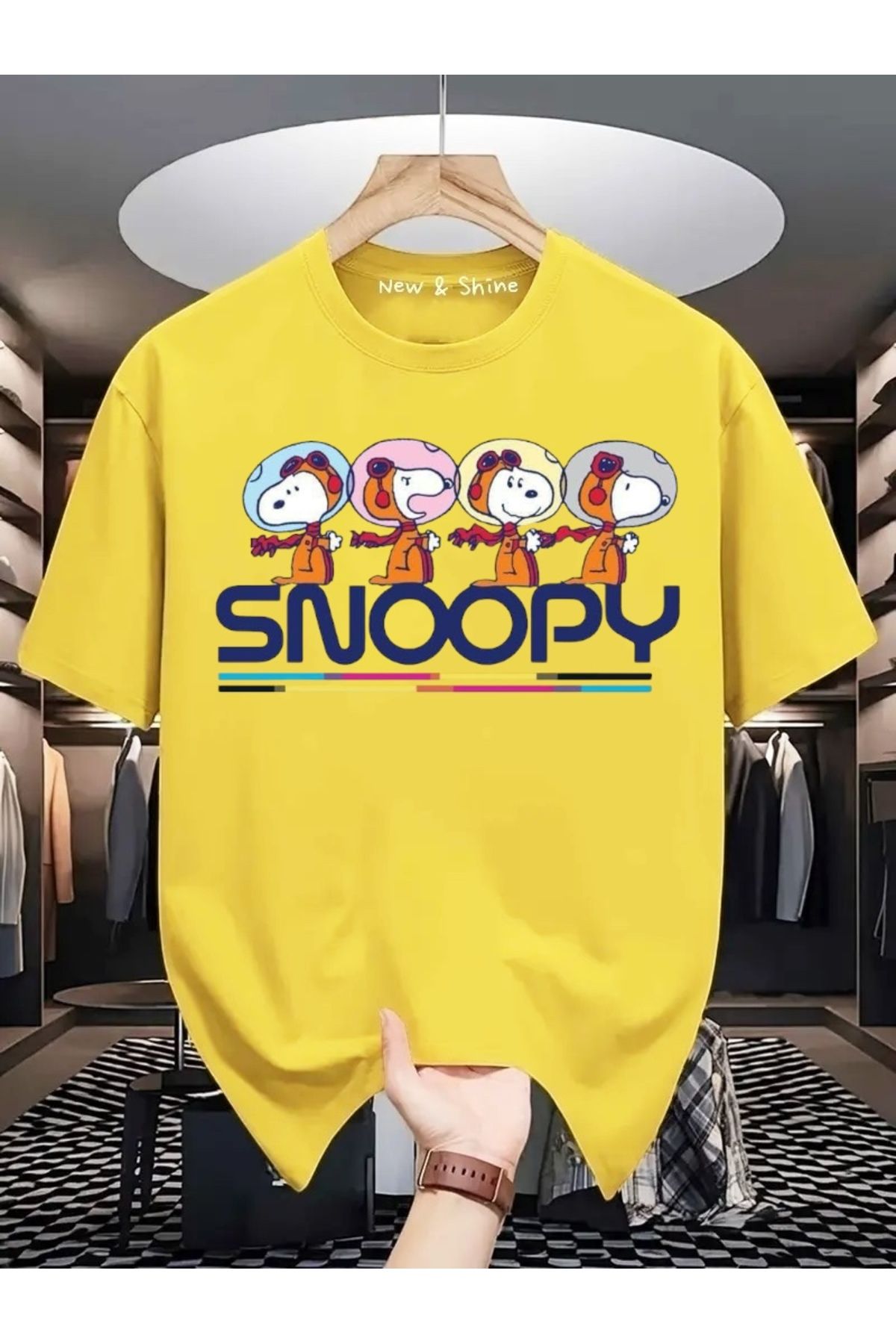 New Shine Snoopy Baskılı Oversize T-Shirt