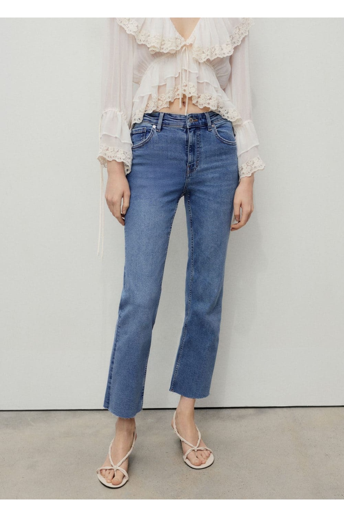 Sienna flare crop jean pantolon