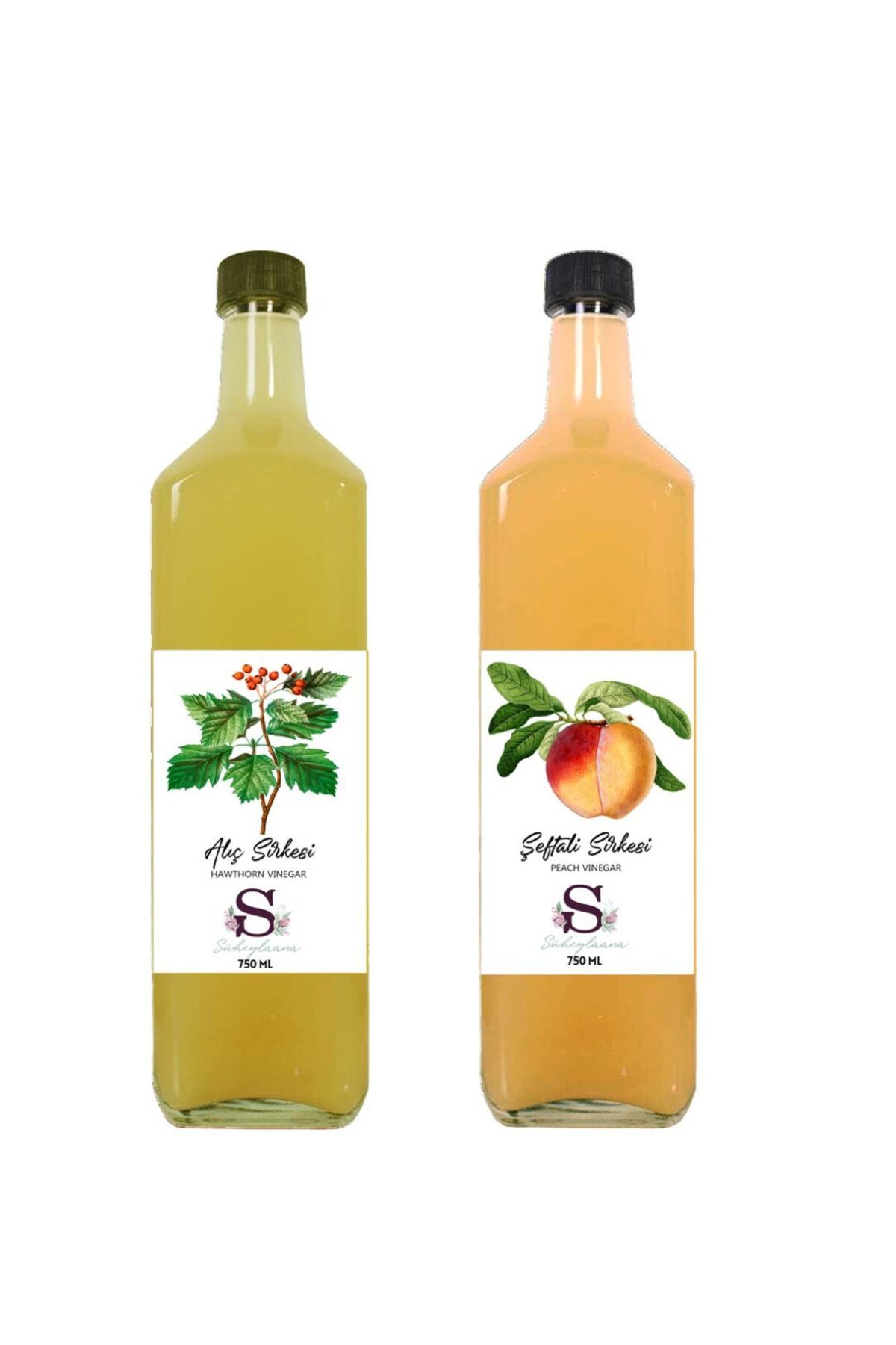 Süheylaana Doğal Alıç Sirkesi 750 Ml - Doğal Şeftali Sirkesi 750 Ml