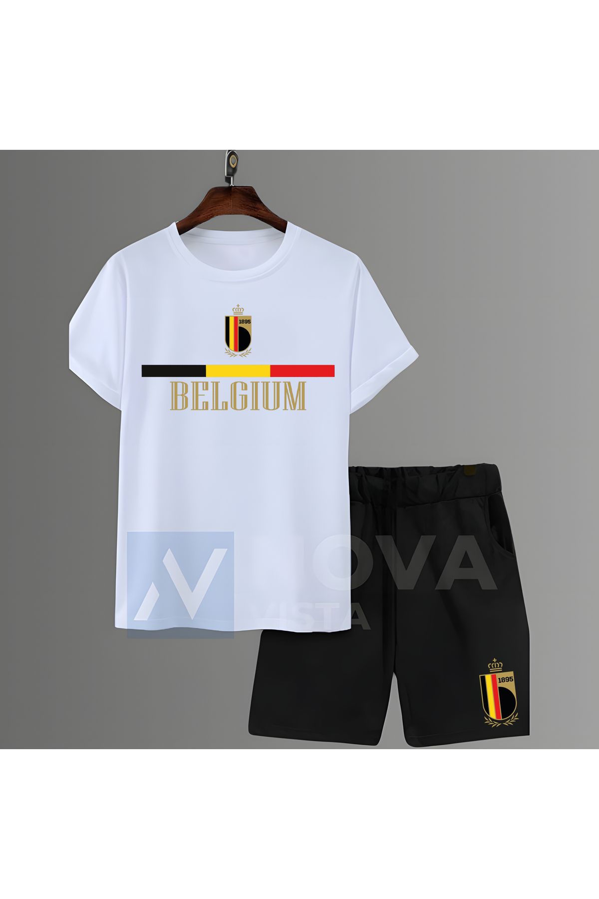 Biy Store Belçika milli takım forma baskılı unisex kısa kollu kadın erkek tişört t-shirt şort takımı