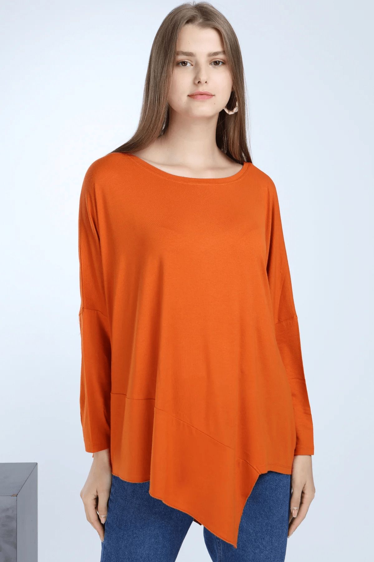 Ranasubaşı Asimetrik Basic Bluz Tarçın